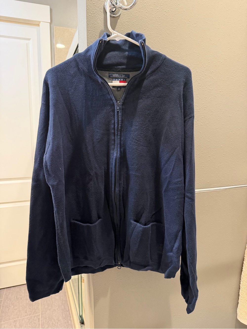 Tommy Hilfiger Men's Navy Full-Zip Fleece Jacket